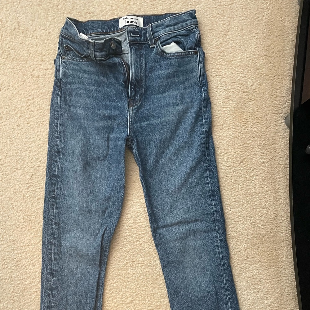 Reformation high-waist straight leg jean
